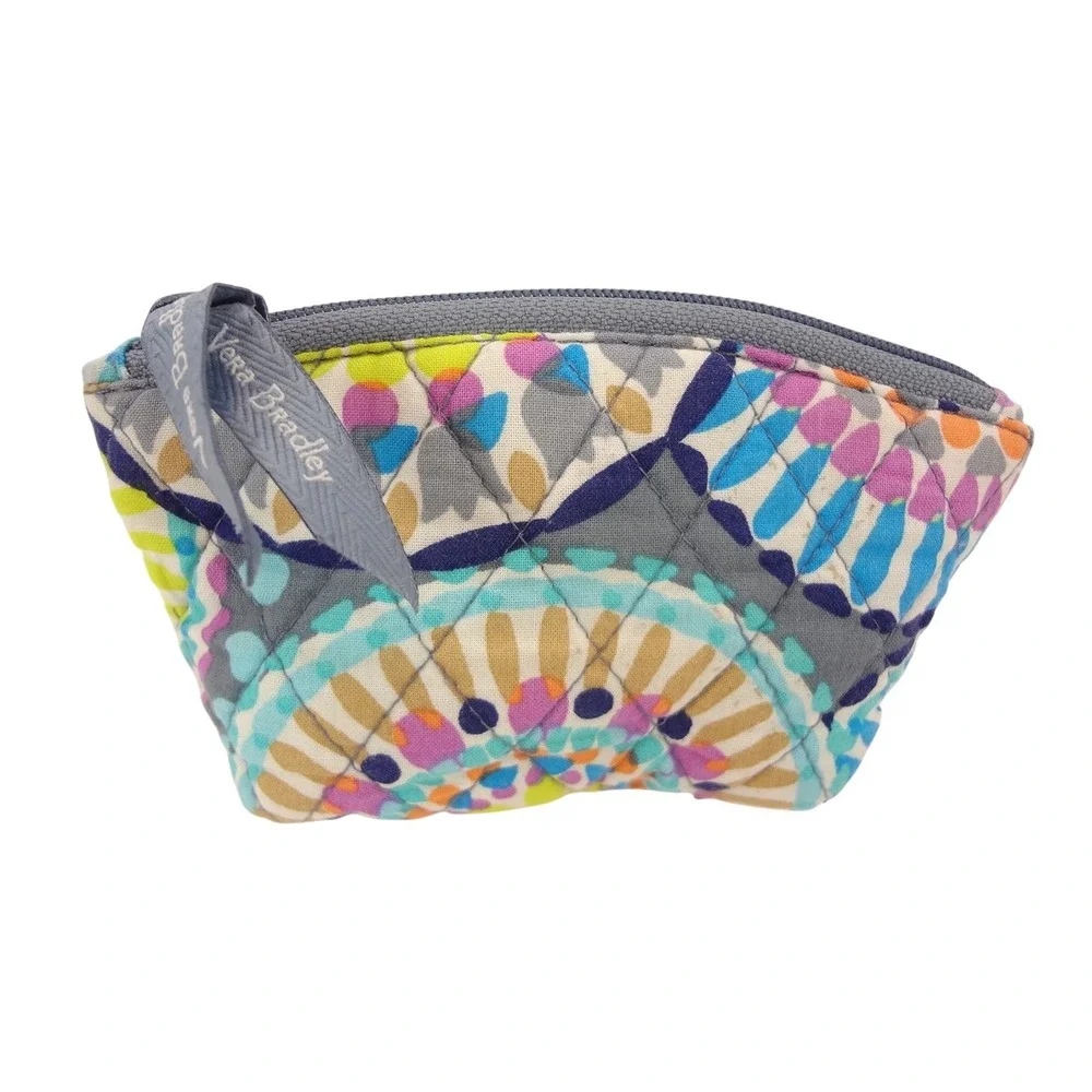Vera Bradley Cosmetic Pouch Multicolor Fair‎ Quilted Sunny Medallion Zip Bag